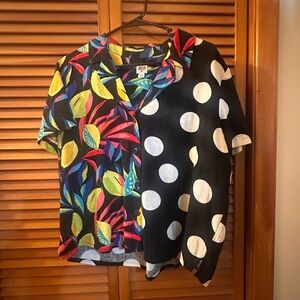 Tabitha Brown for Target polka dot women’s button down XL floral lemon